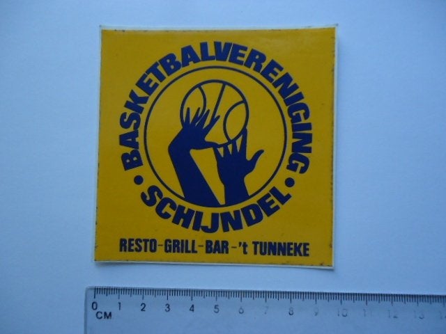 sticker oud Schijndel basketbal club tunneke bar cafe horeca, Verzenden, Zo goed als nieuw, Bedrijf of Vereniging