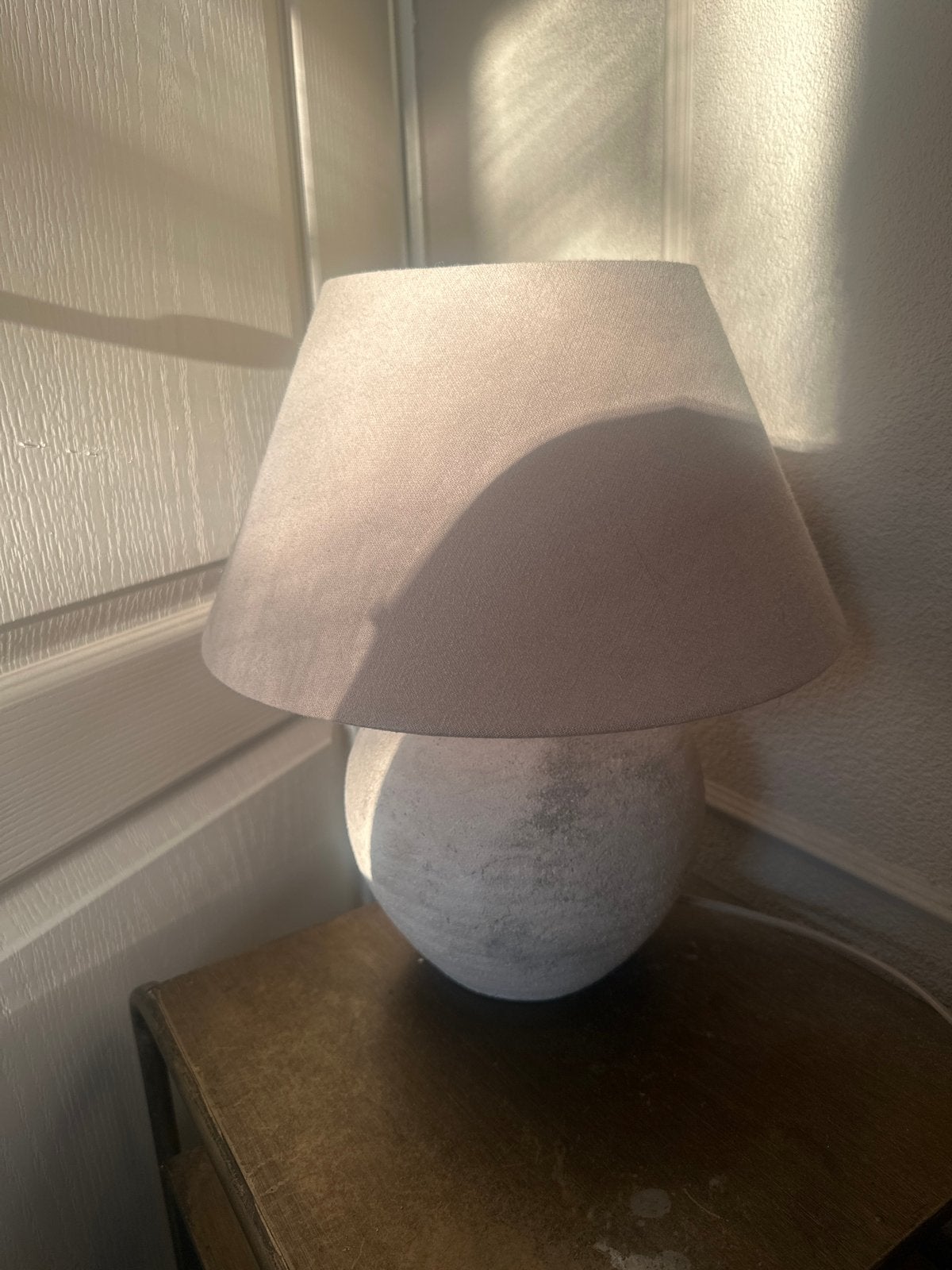 Zara home lamp met stoffen kap en aardewerk voet, Ophalen, Gebruikt