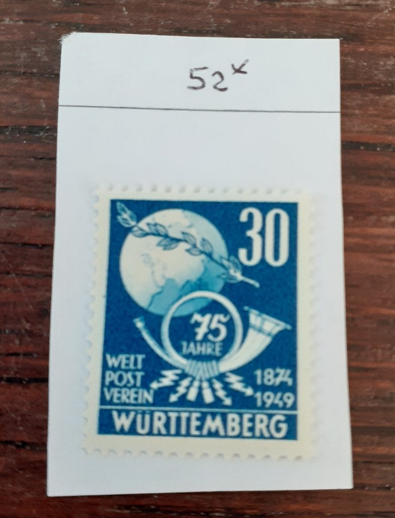 Franse zone, Württemberg, mi-nr. 52, pf pl en gestempeld, Verzenden, Overige periodes, Gestempeld