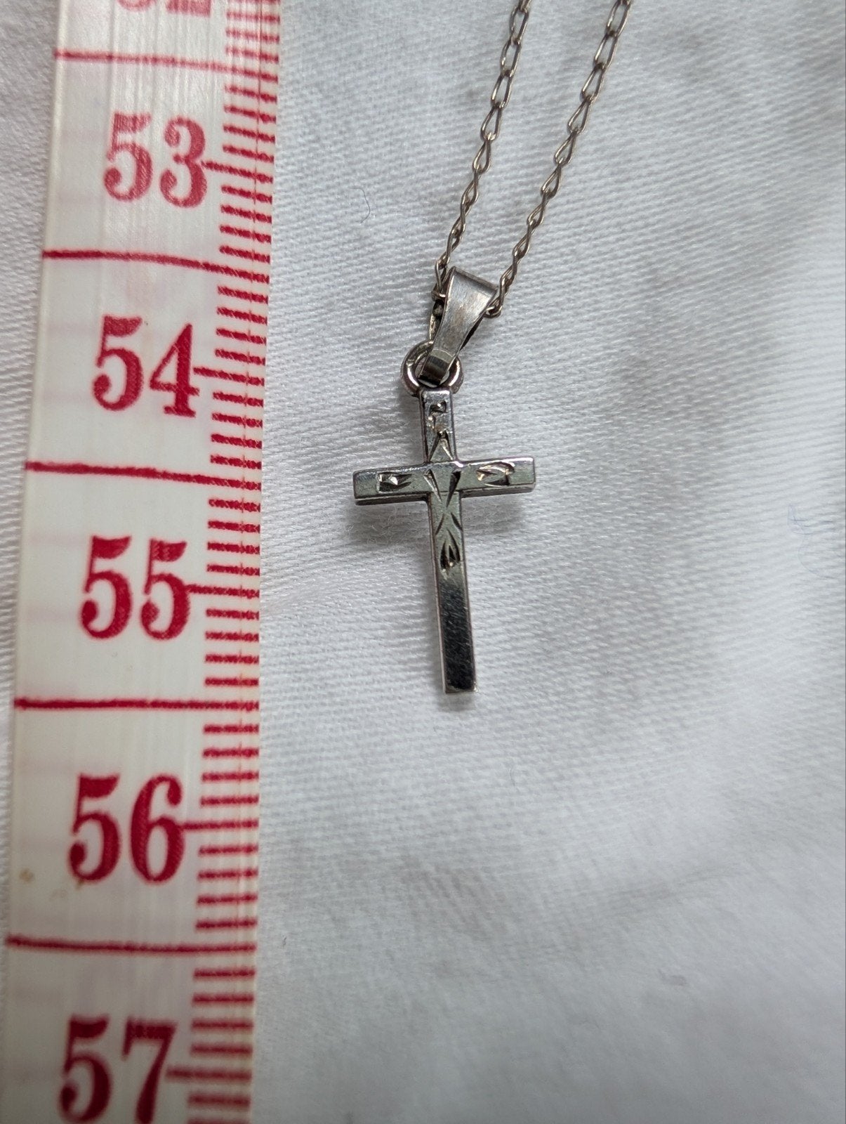 Kruisje en ketting 925 Sterling zilver, Ophalen of Verzenden, Gebruikt, Zilver, Zilver