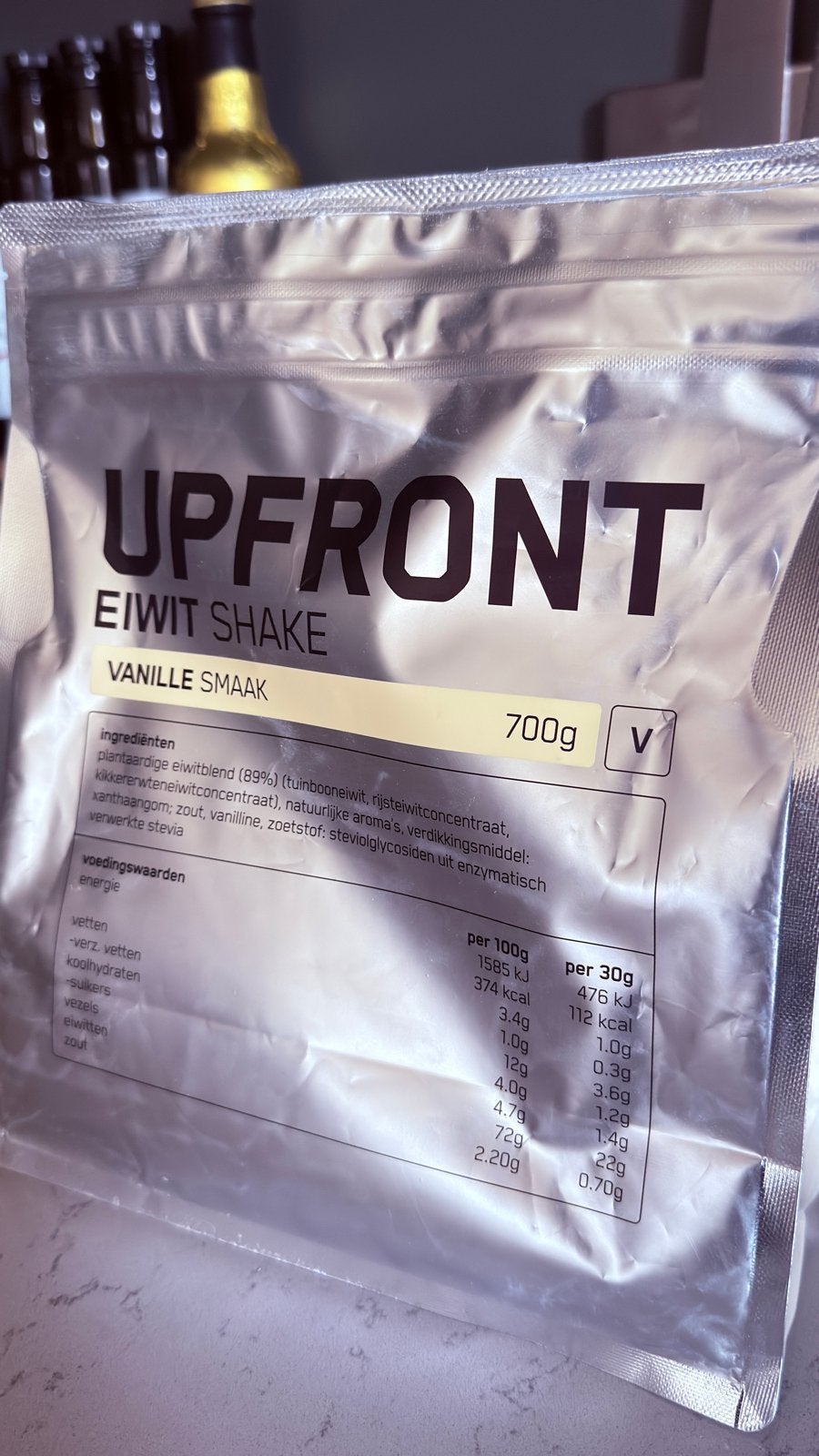 UPFRONT Eiwit Shake Vanille VEGAN 700g, Verzenden, Nieuw, Poeder of Drank