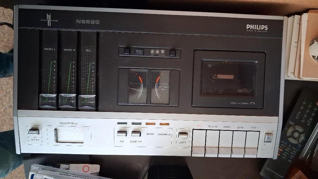 Philips N 2520 deck, Ophalen of Verzenden, Enkel, Philips, Tape counter