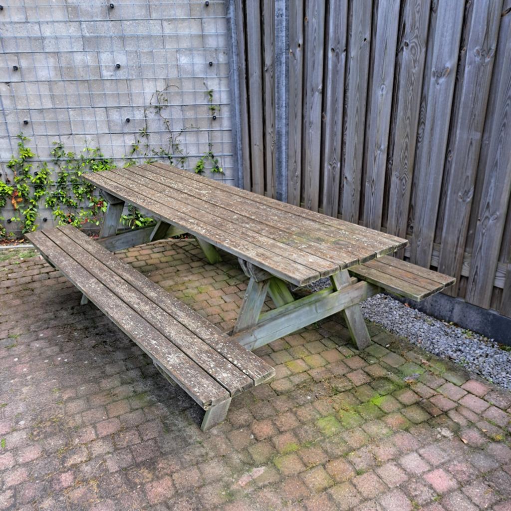 Picknicktafel, Ophalen, Gebruikt, Rechthoekig, Hout