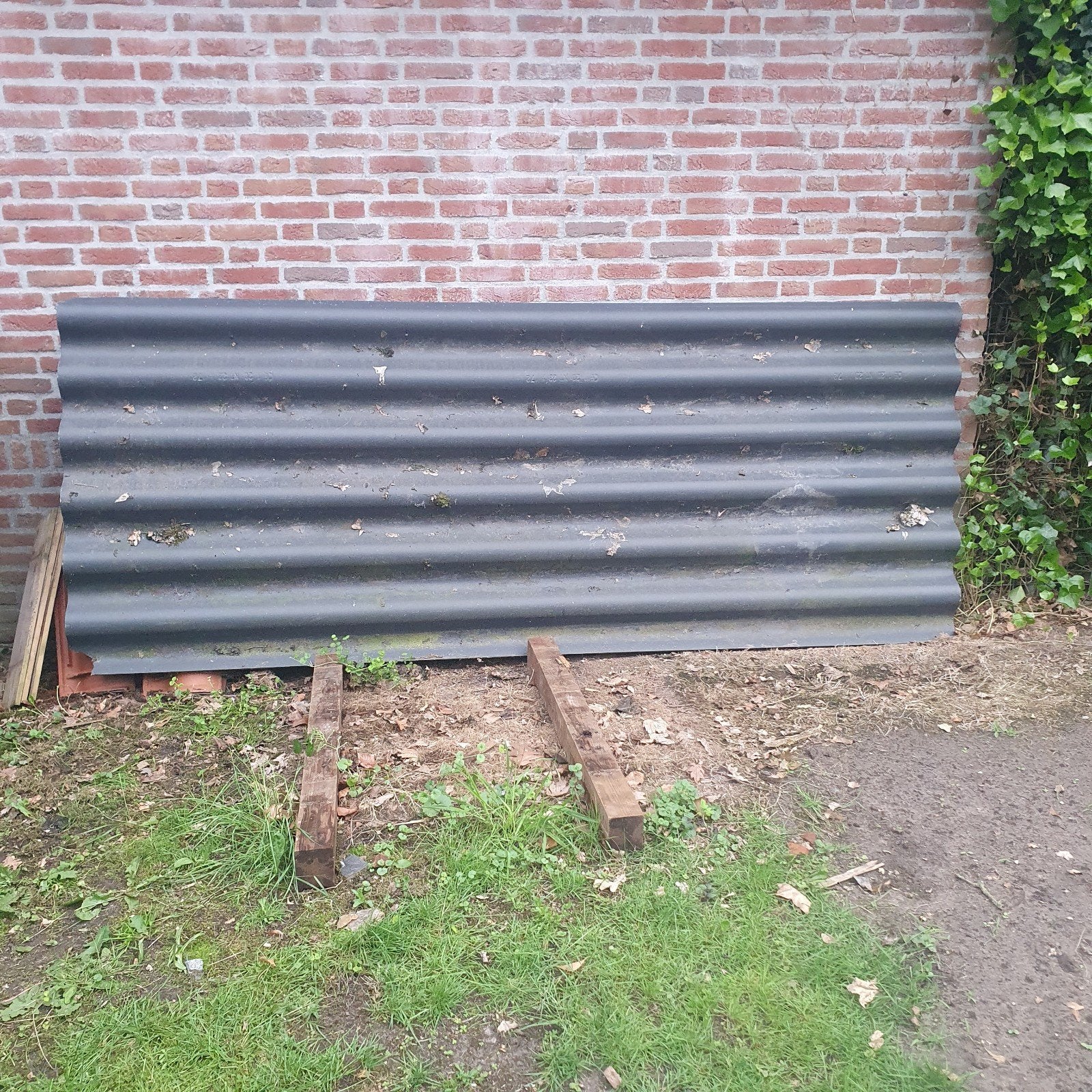 2,75 x 1,10 golfplaat vezelcementplaat, Doe-het-zelf en Verbouw, Platen en Panelen, Ophalen, Gebruikt