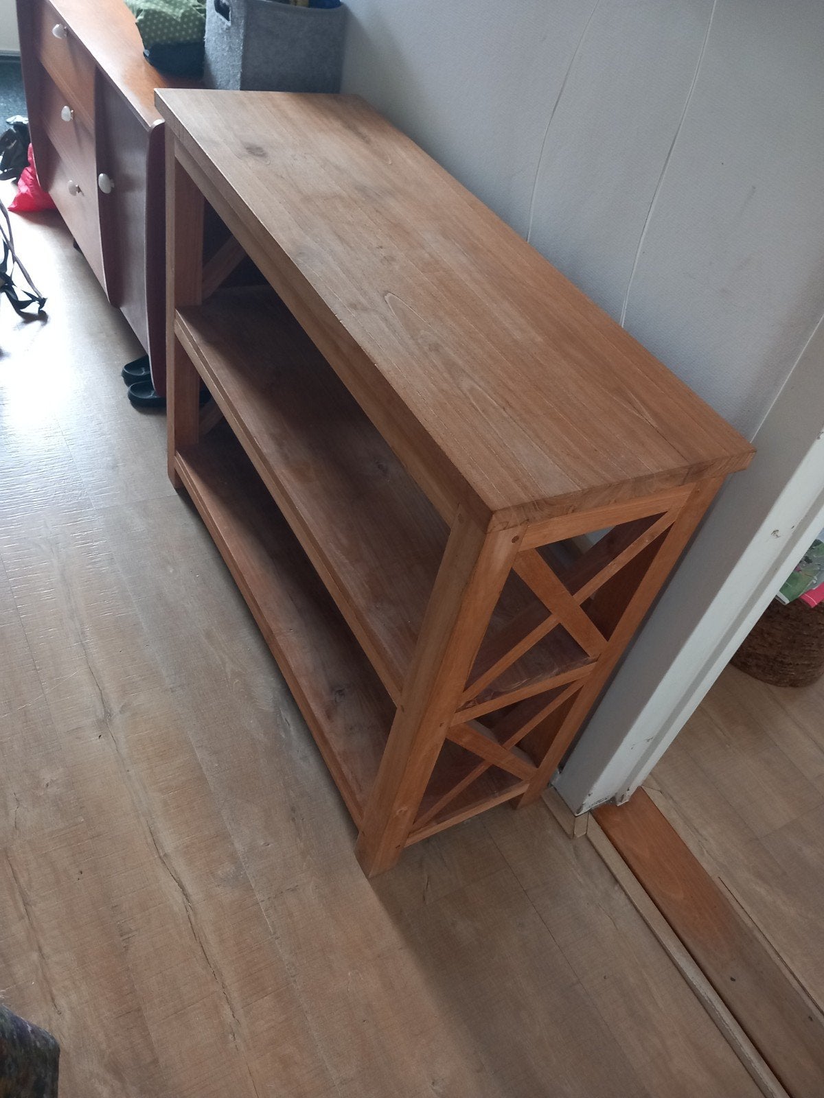 Teak houten sidetable / dressoir / kast 100  36 x 78, Ophalen, 100 tot 150 cm, Teakhout, Zo goed als nieuw
