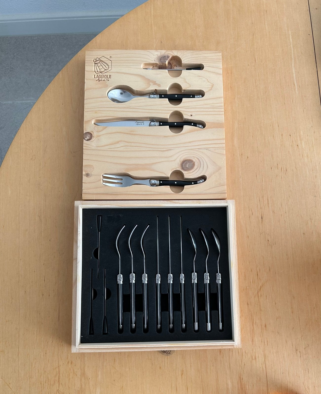 Laguiole Style de Vie tapas bestekset 16-delig, Ophalen of Verzenden, Zo goed als nieuw, Rvs of Chroom