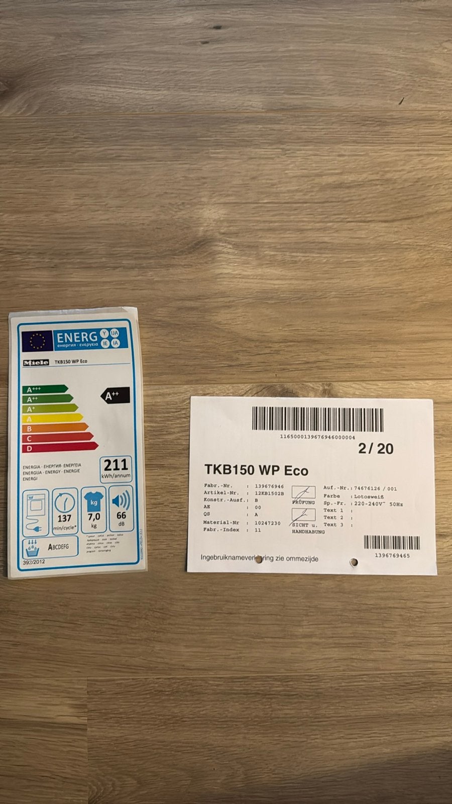 Foto 6 van Miele T1 TKB150 WP Eco warmtepompdroger 7kg