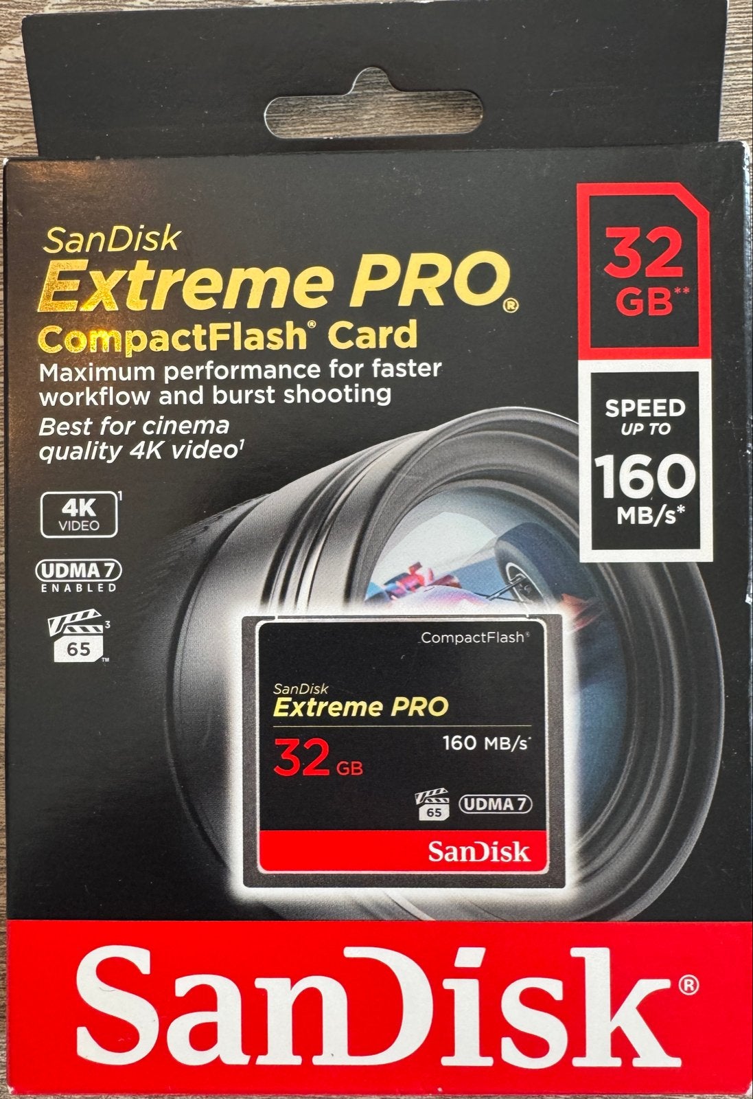 Nieuwe SanDisk Extreme PRO CompactFlash Card 32GB 160MB/s, Audio, Tv en Foto, Fotografie | Geheugenkaarten, Ophalen, 32 GB, Nieuw