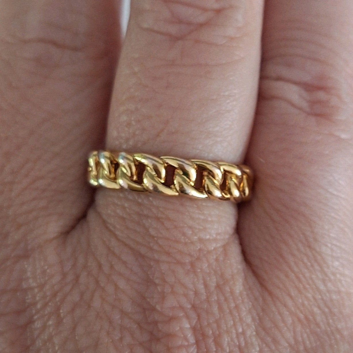 Zinzi 14 krt goud plated zilver ring 19 gourmet schakel 925, 18 tot 19, Nieuw, Ophalen of Verzenden, Dame