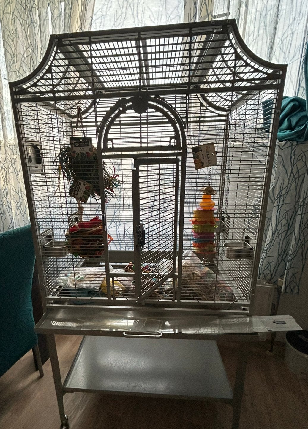 Mooie vogelkooi Compleet, Ophalen, Zo goed als nieuw, Metaal, Vogelkooi