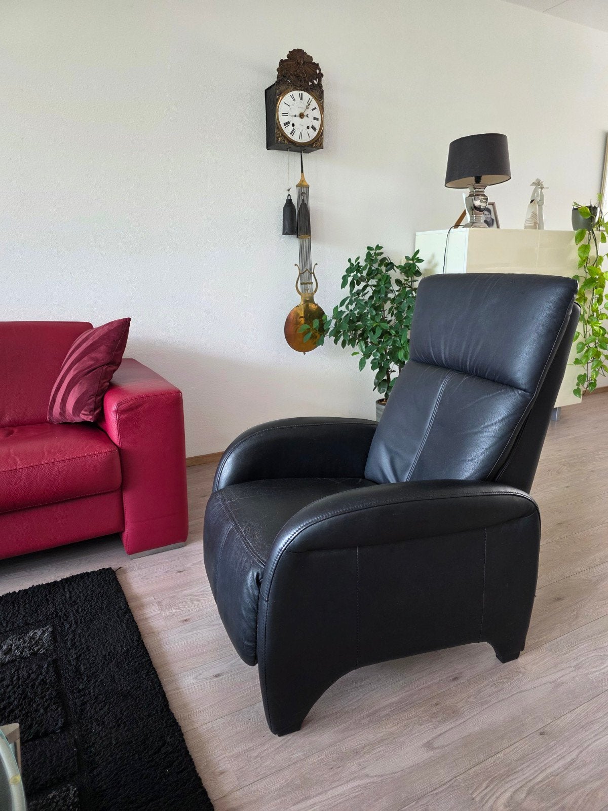 Foto 3 van Relaxfauteuil van Echt Leer - Zwart