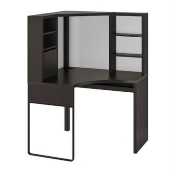 Hoekbureau Micke van Ikea, kleur zwart, Huis en Inrichting, Bureaus, Ophalen, Zo goed als nieuw