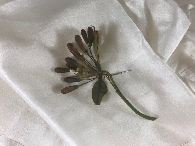 Antieke Franse corsage met wasbloemen Chapellerie Antique, Ophalen of Verzenden, Kinderen