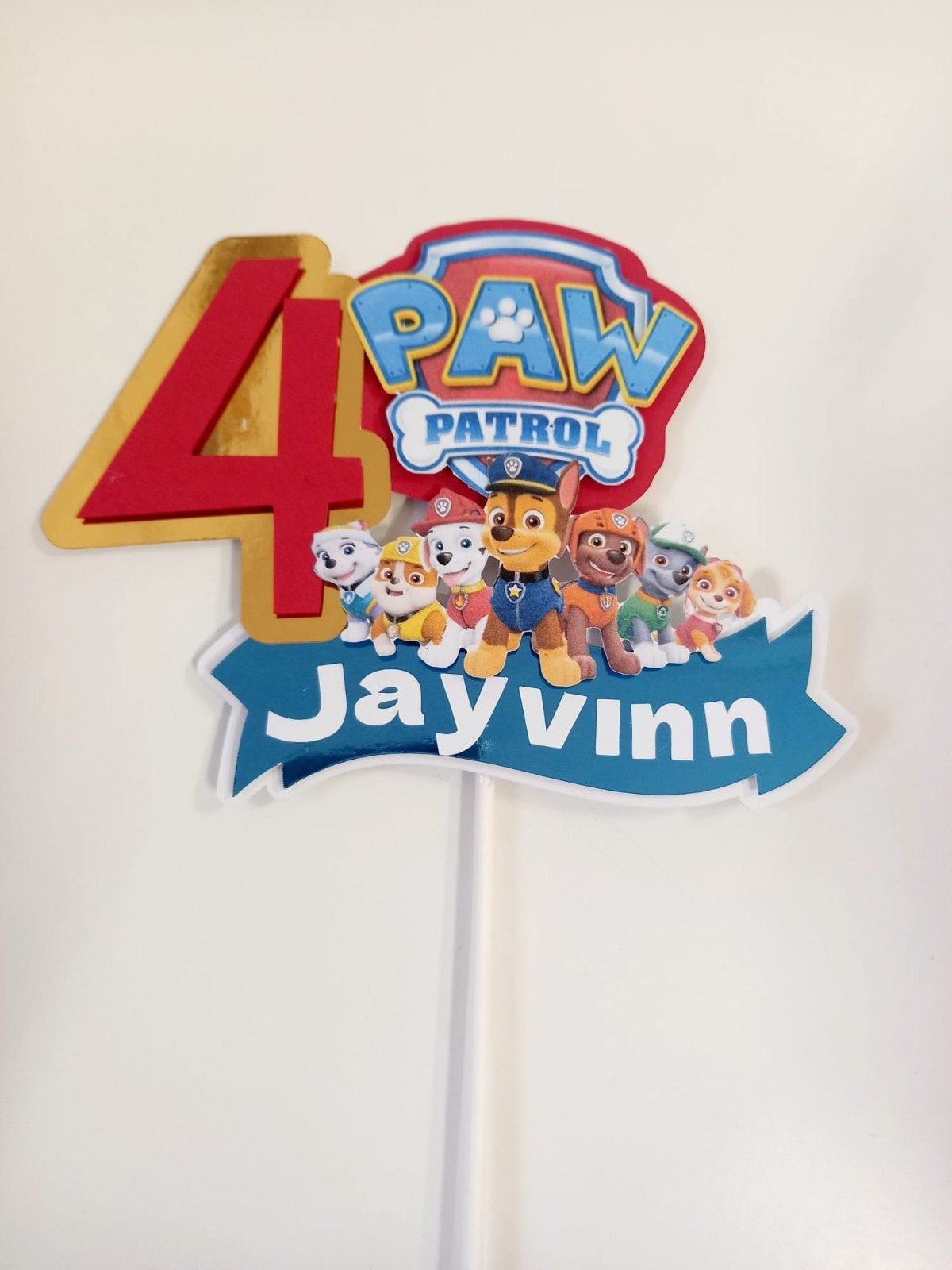 Taartopper/steker Paw Patrol 3D handgemaakt op bestelling, Hobby en Vrije tijd, Ophalen of Verzenden, Nieuw, Taarten, Versiering
