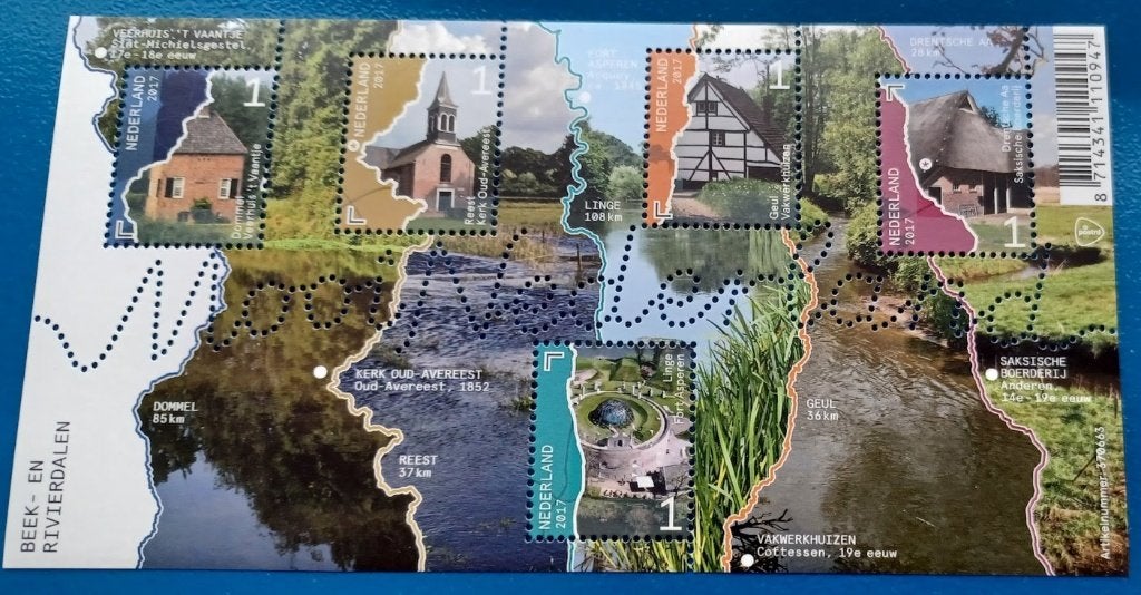 Mooi Nederland 2017 - Verzamelvel Beek- en rivierdalen, Ophalen of Verzenden, Na 1940, Postfris