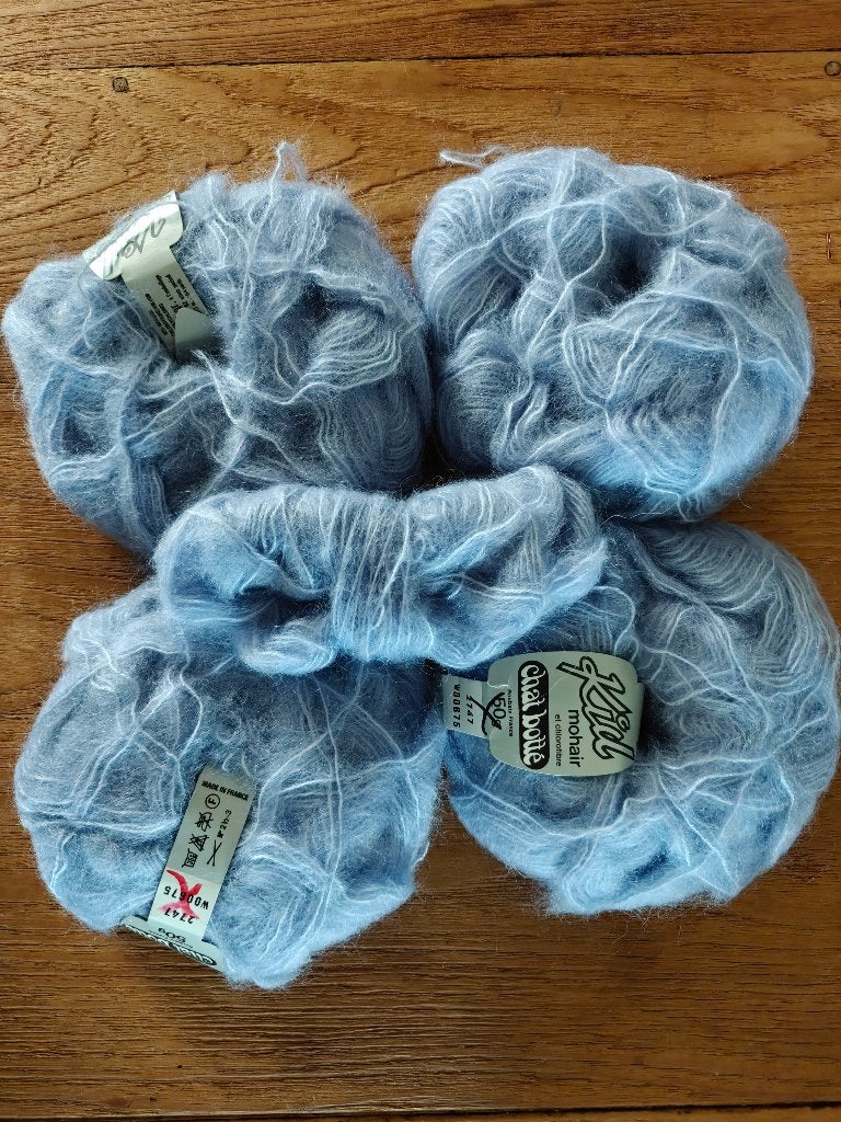 Lila bollen kids mohair chats botté, Ophalen of Verzenden, Nieuw, Breien, Wol of Garen