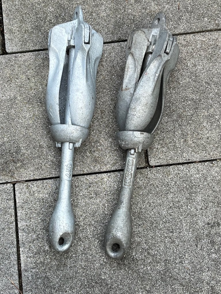 2 x gegalvaniseerd staal paraplu ankers 4 kilo, Watersport en Boten, Ophalen, Zo goed als nieuw, Overige typen