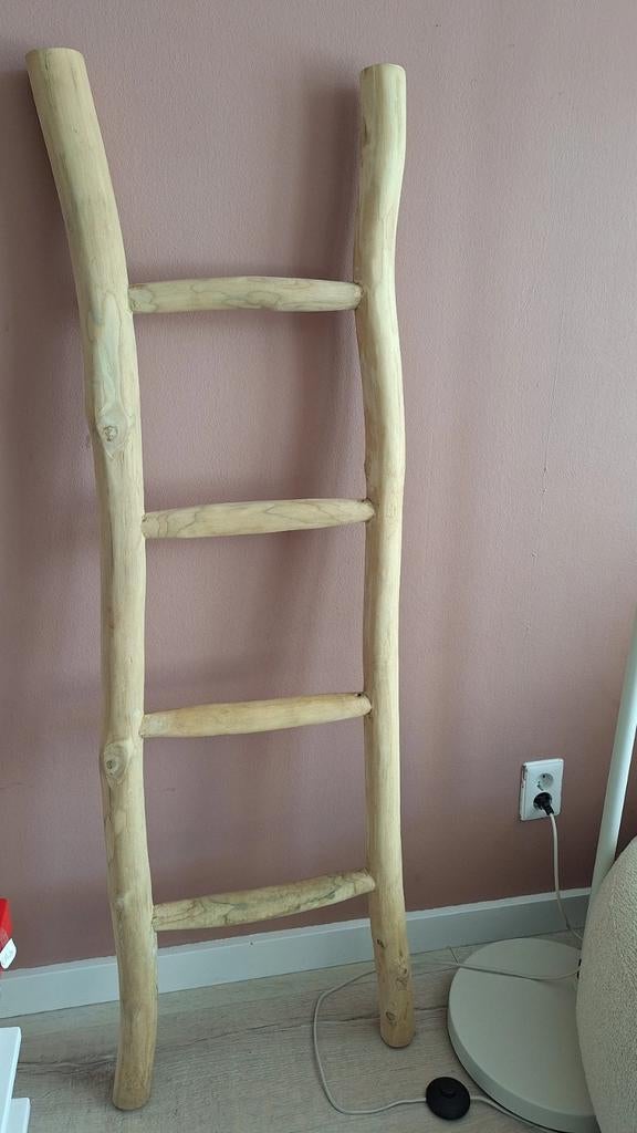 Decoratie ladder van hout - Sfeervol en veelzijdig, Huis en Inrichting, Woonaccessoires | Overige, Ophalen, Hout, Beige, Landelijk
