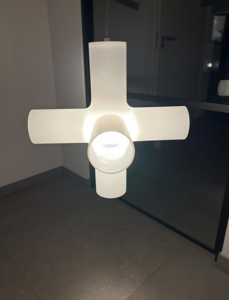 Dark Crosslight Jan Melis & Ben Oostrum design hanglamp 1990, Ophalen of Verzenden, Zo goed als nieuw, Kunststof, Minder dan 50 cm