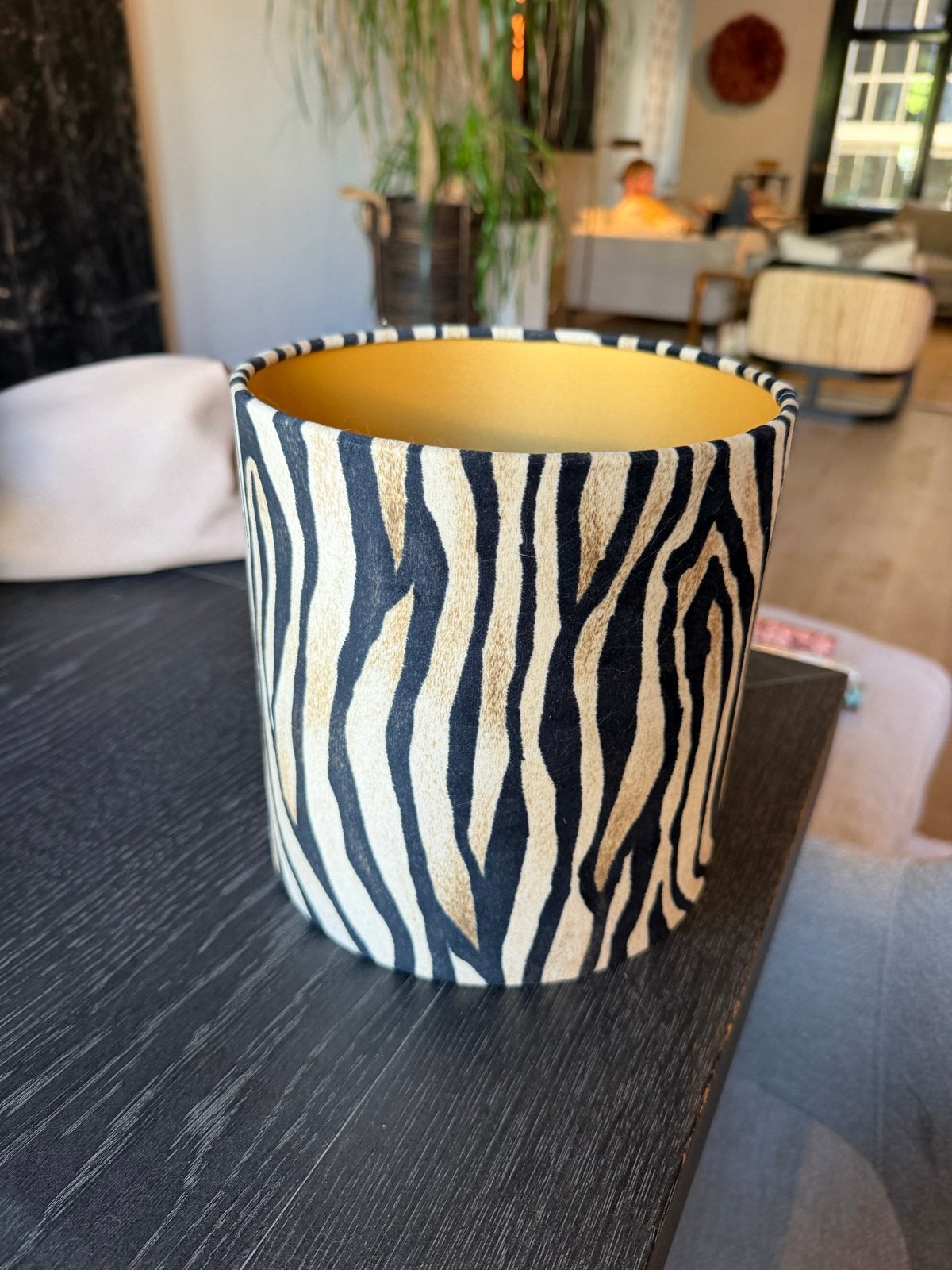 Zebraprint lampenkap - 20 cm diameter, Ophalen, Zo goed als nieuw, Meerkleurig, Rond