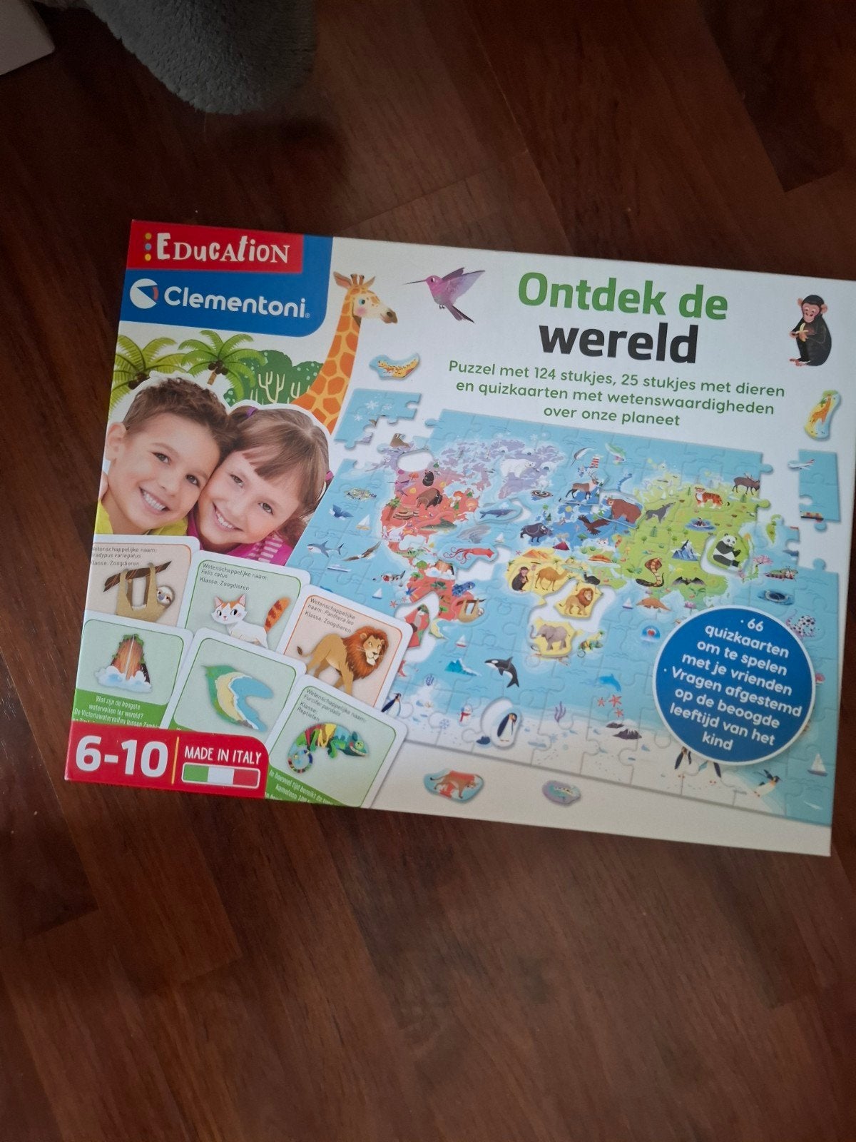 Clementoni Ontdek de Wereld Puzzel 124 stukjes + Quiz, Ophalen