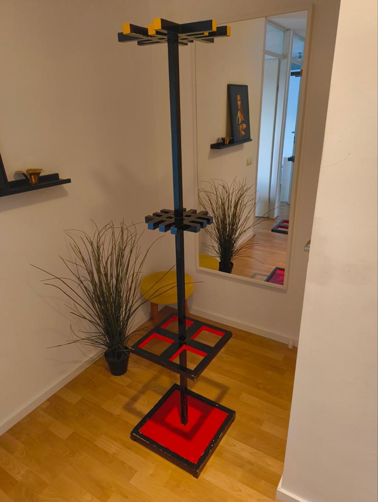 Vintage Rietveld-stijl kapstok, Ophalen, Gebruikt, Staande kapstok, 150 tot 200 cm