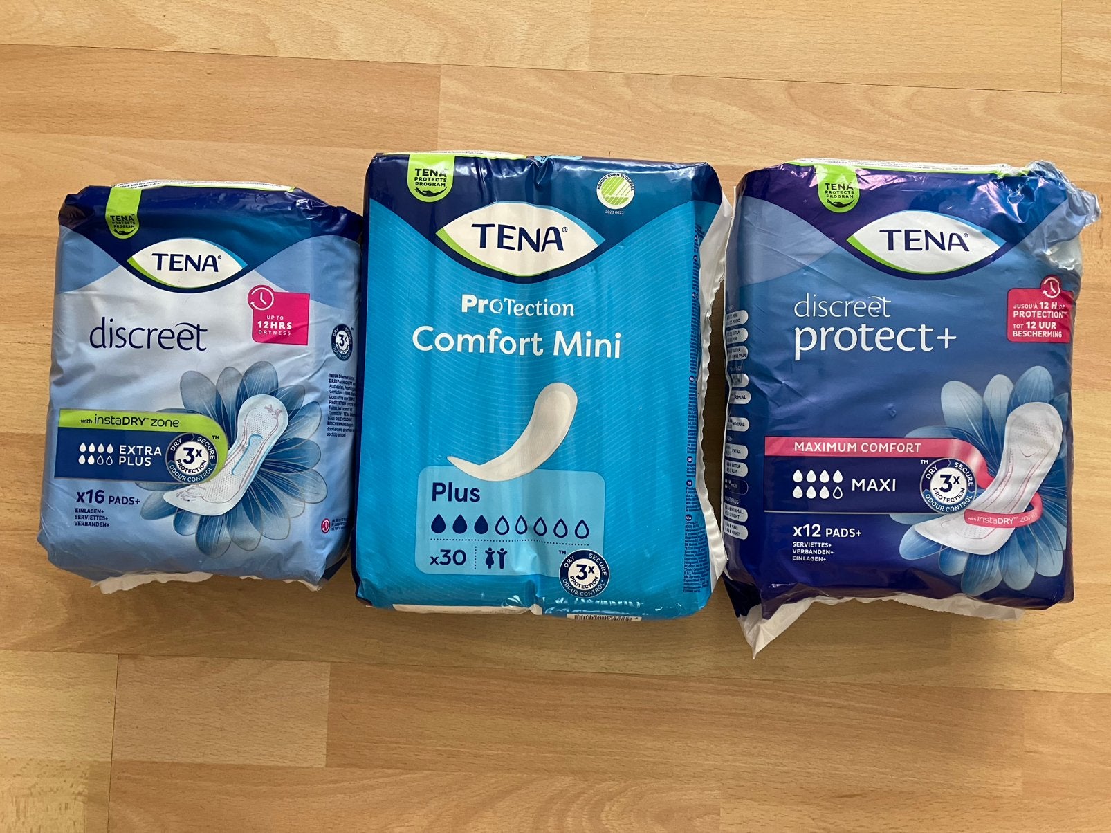 Tena 3 pakken incontinentie materiaal pads, Diversen, Ophalen of Verzenden, Nieuw