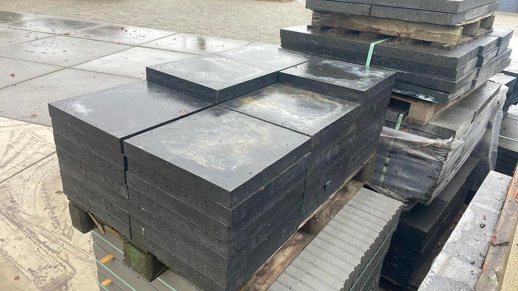 13m2 Oud Hollandse tegels 40x40x5cm Antraciet RESTPARTIJ, Tuin en Terras, Tegels en Klinkers, Ophalen, Nieuw, Beton, Terrastegels