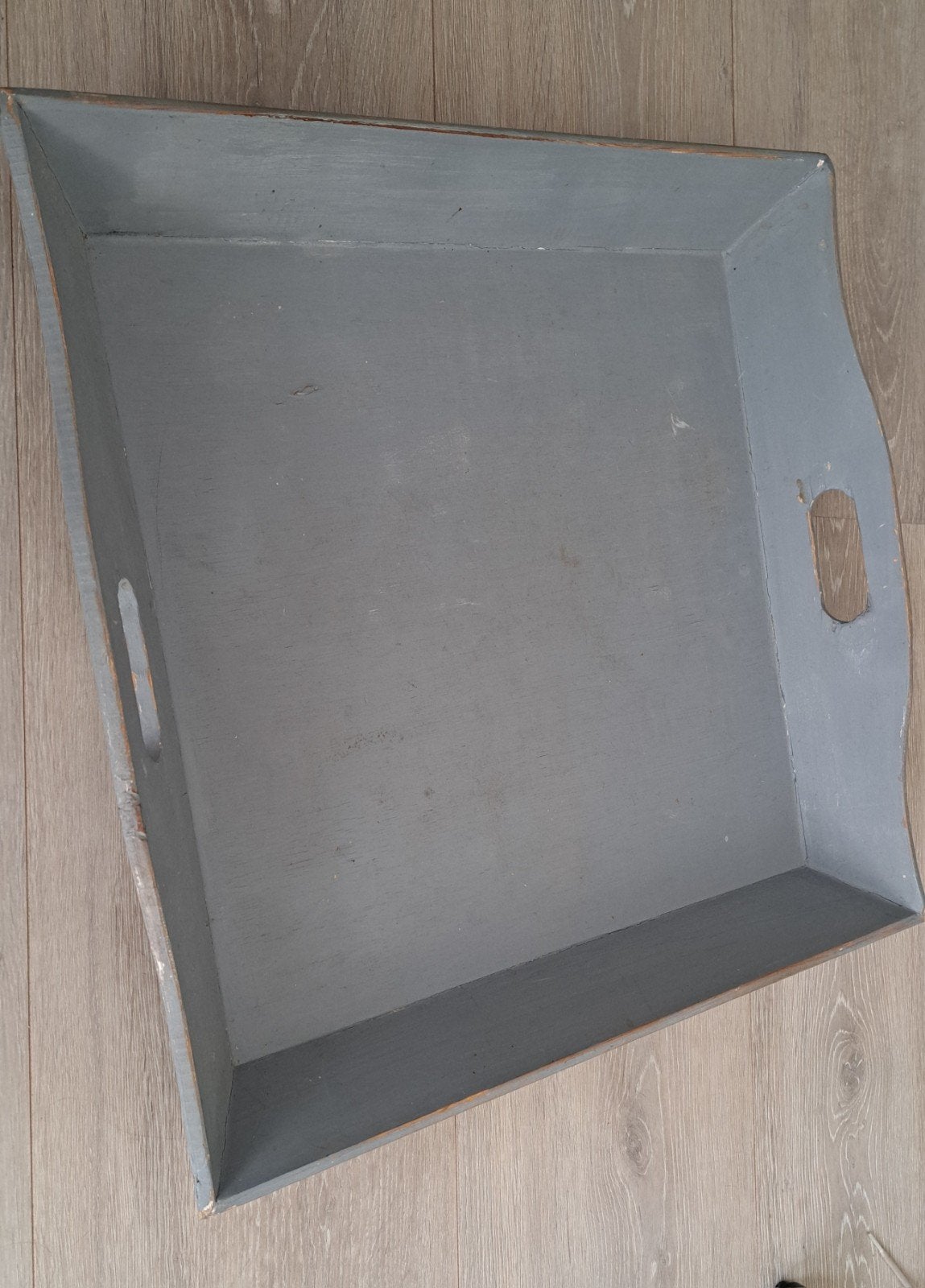 Groot vierkant houten dienblad., Huis en Inrichting, Woonaccessoires | Dienbladen, Ophalen, Vierkant, Hout