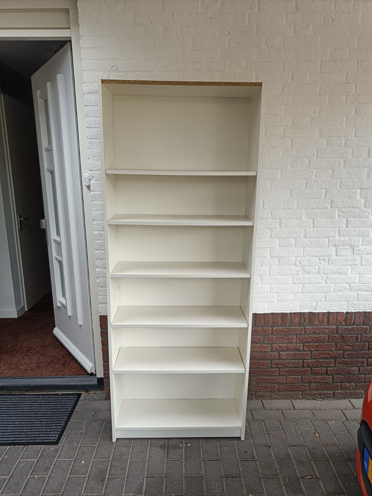 Witte Boekenkast met 6 Vakken, Ophalen, Met plank(en), Minder dan 50 cm, Gebruikt