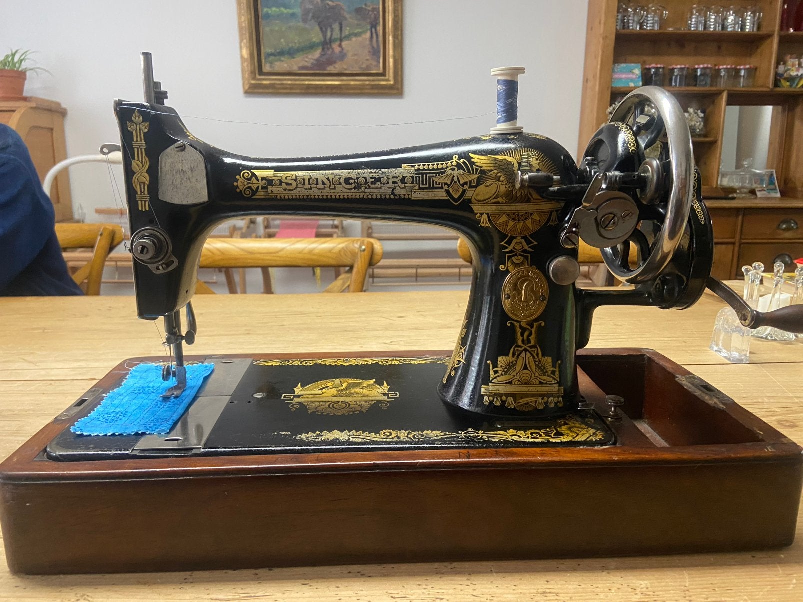 Singer 127K antieke naaimachine, goed werkend, Antiek en Kunst, Ophalen