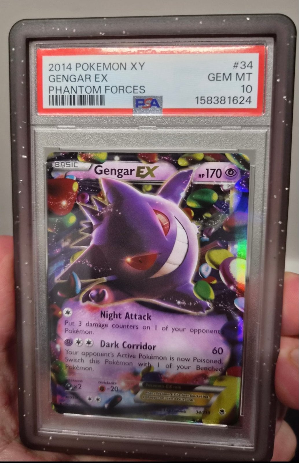 Gengar EX | PSA 10 | Phantom Forces | Pokemon, Ophalen of Verzenden, Zo goed als nieuw, Losse kaart