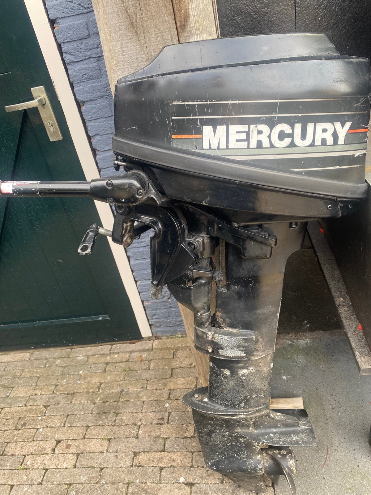 Mercury 8 PK 2 takt buitenboordmotor met tankje, Ophalen, Gebruikt, Benzine, 5 tot 10 pk