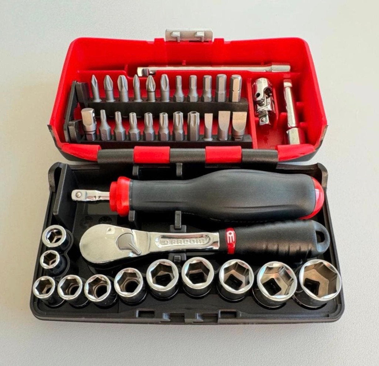 Facom R.181NANO 1/4 Ratel & Doppenset Gereedschap 38-delig, Ophalen of Verzenden, Gebruikt, Gereedschapsset, Facom