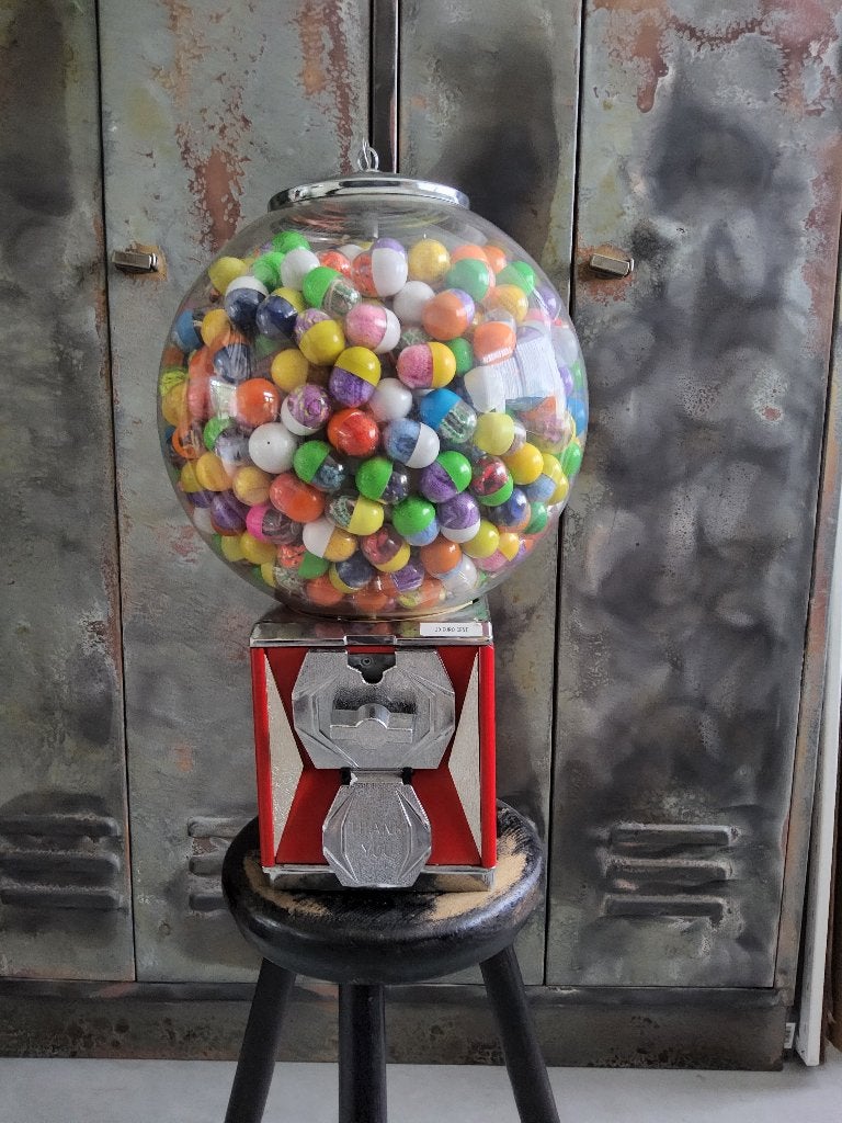 Capsule automaat kauwgombal draaiautomaat rond vintage retro, Ophalen of Verzenden, Zo goed als nieuw