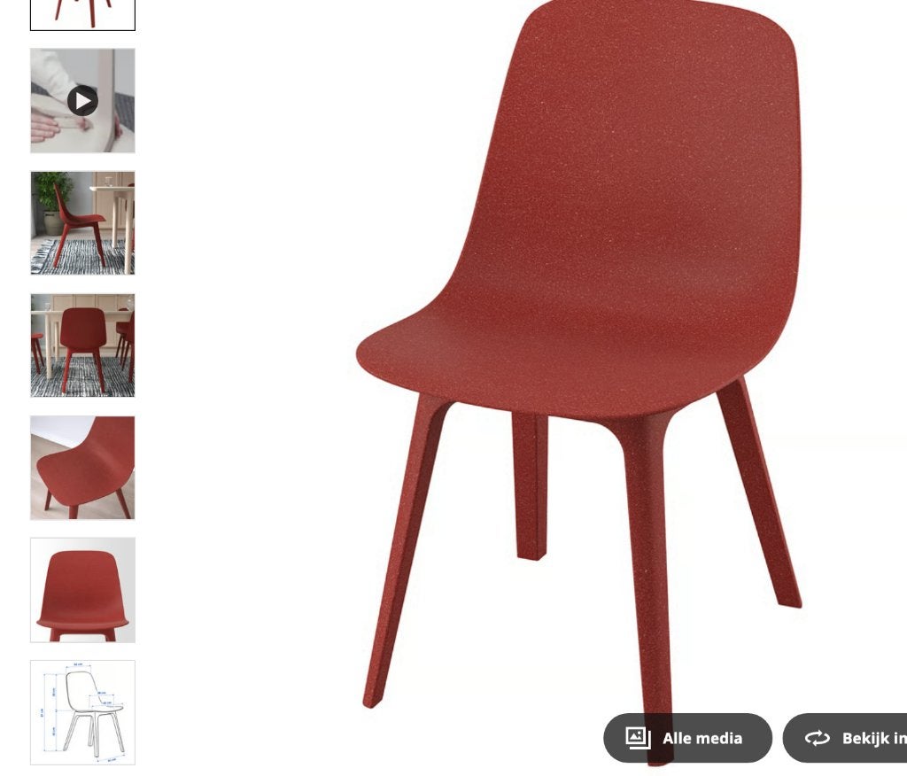 IKEA stoel ODGER, Ophalen, Nieuw, Eén, Rood