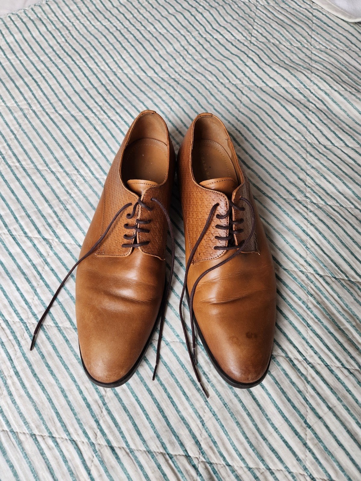 Zara Heren Nette Schoenen - Echt Leer Maat 43, Kleding | Heren, Schoenen, Ophalen of Verzenden, Gedragen, Veterschoenen, Bruin