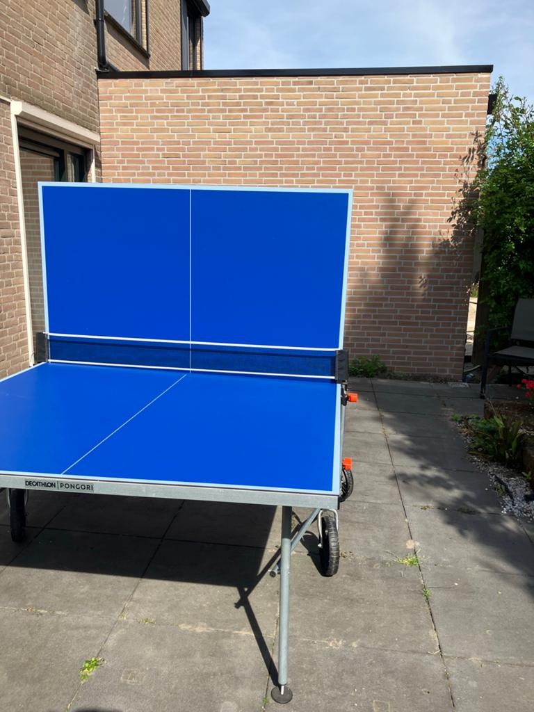 Decathlon Pongori Tafeltennistafel - Inklapbaar & Verrijdbaa, Sport en Fitness, Tafeltennis, Zo goed als nieuw, Tafel Outdoor