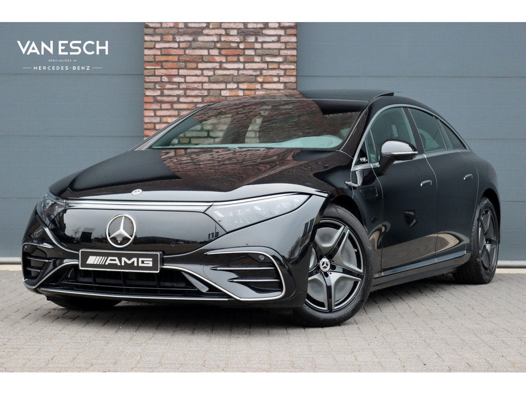 Mercedes-Benz EQS 500 4MATIC AMG Line 108 kWh | Luchtvering, Gebruikt, Zwart, Met garantie (alle), 4 stoelen