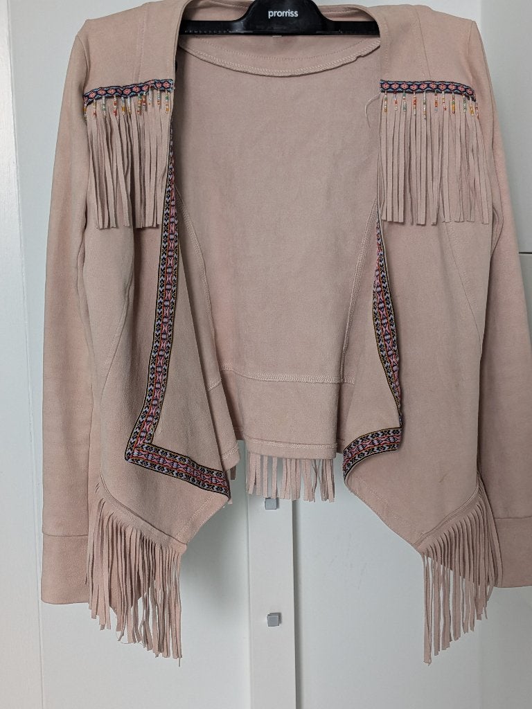damesjasje met franjes en kraaltjes, Ophalen, Zo goed als nieuw, Jasje, Roze