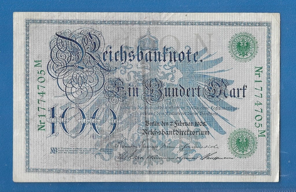 Duitsland biljet 100 Mark, Reichsbanknote - 1908, Verzenden, Duitsland, Los biljet