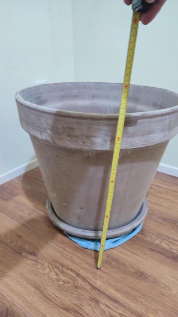 Xxl terracotta pot inclusief lekbak!, Ophalen, Nieuw, Rond, Steen of Aardewerk