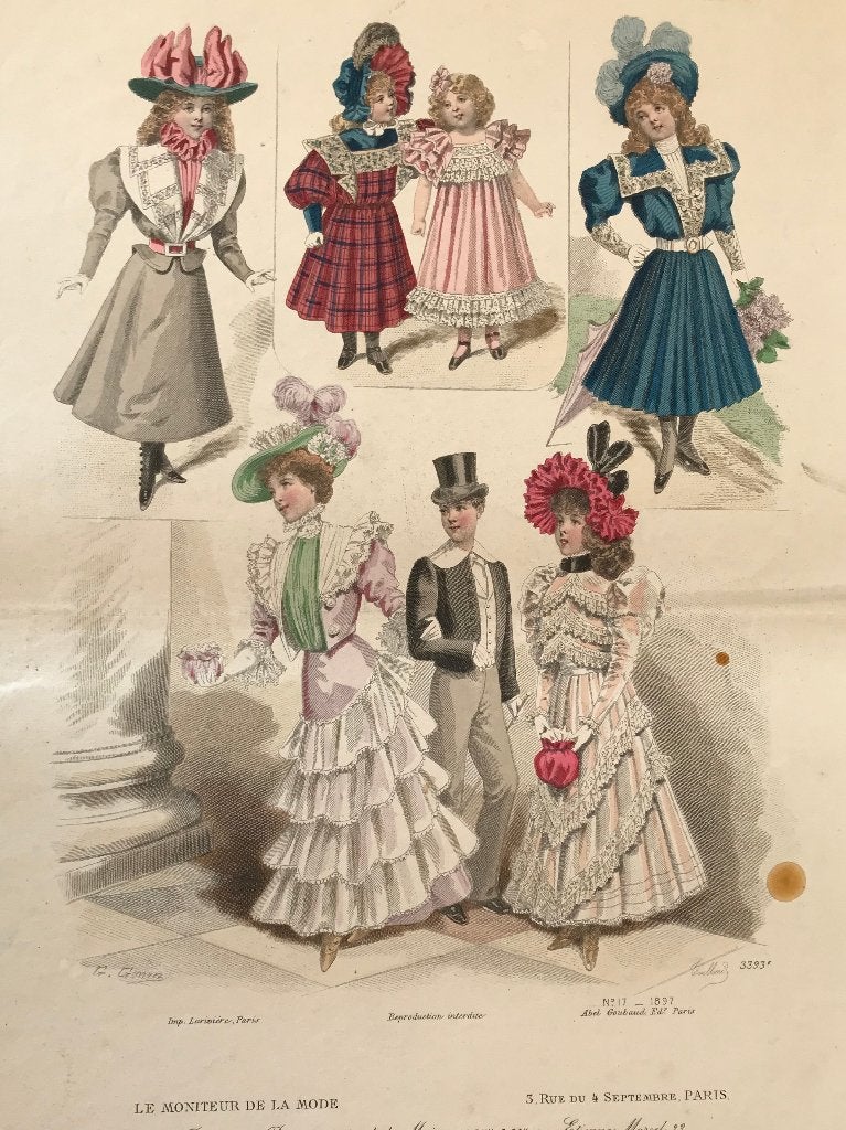 Le Moniteur de la Mode lithographie Abel Gouband, Ophalen of Verzenden, Zo goed als nieuw, Voor 1940, Prent