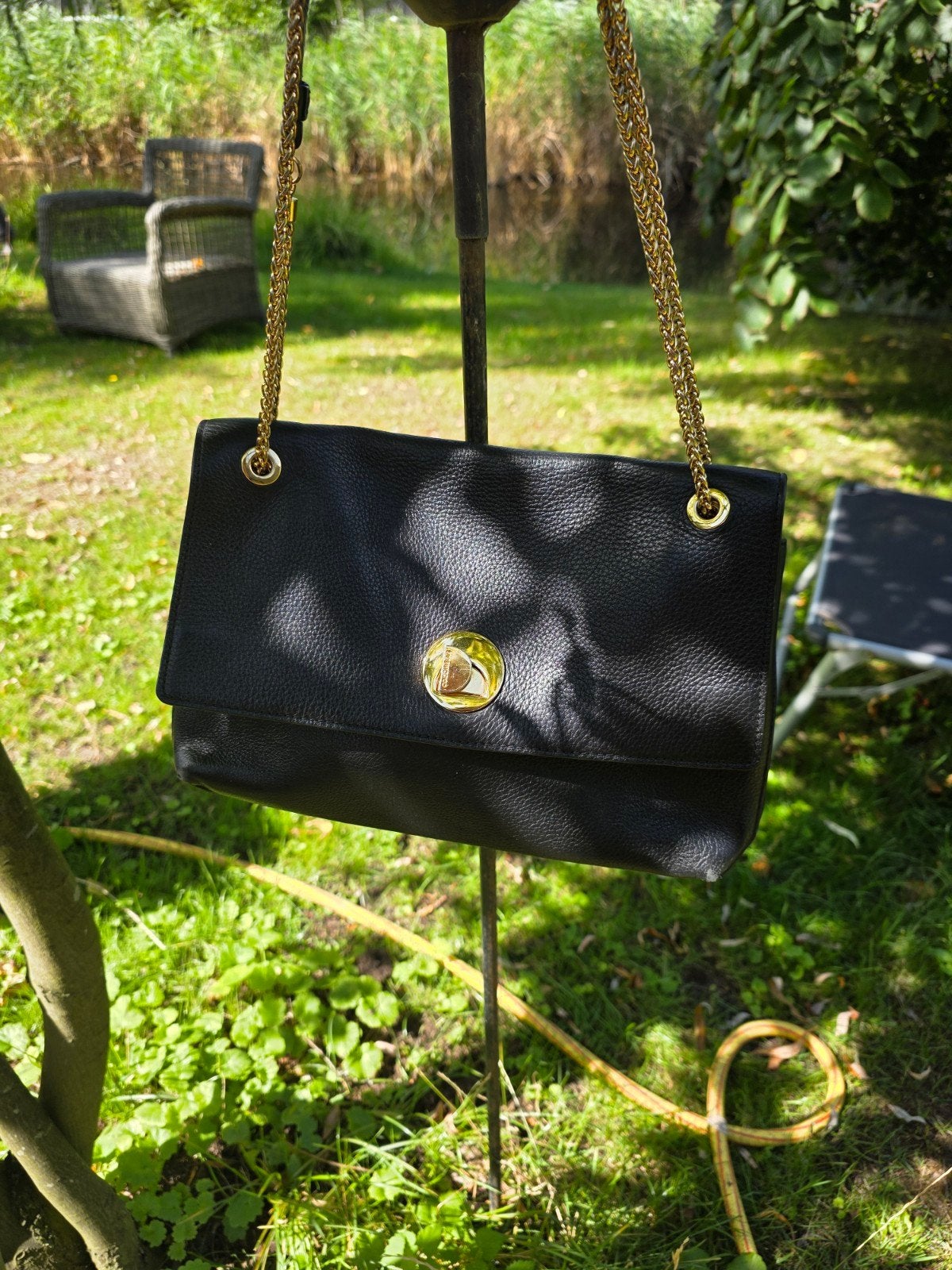 Nieuwe Coccinelle zwarte tas met diverse vakken, Ophalen of Verzenden, Nieuw, Zwart, Handtas