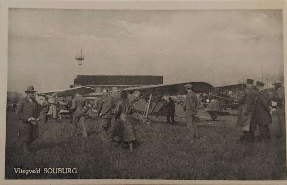 Fotokaart Vliegveld Souburg (Zeeland) – Luchtvaart, Ophalen of Verzenden, 1920 tot 1940, Ongelopen, Zeeland