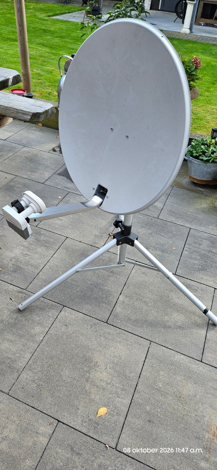 Complete Satelliet Schotelset met Statief en Ontvanger, Audio, Tv en Foto, Ophalen of Verzenden, Zo goed als nieuw, (Schotel)antenne