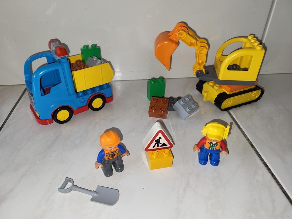 Duplo rupsband graafmachine en kiepwagen, Gebruikt, Ophalen of Verzenden, Duplo, Duplo