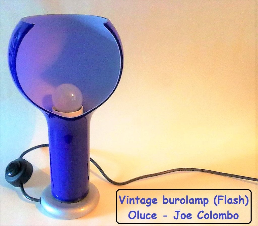 retro vintage design Oluce Flash tafellamp Joe Colombo lamp, Gebruikt, Overige merken, Vintage, 30 cm