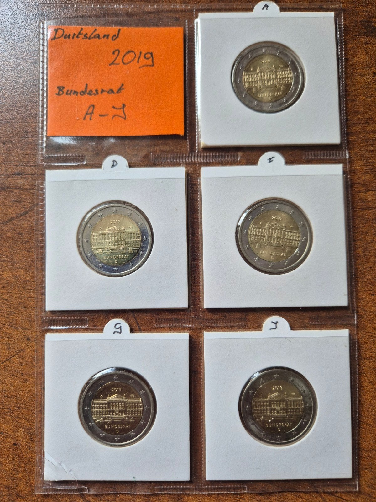 Duitsland 2 Euro 2019 Bundesrat A-J set, Ophalen of Verzenden, Duitsland, 2 euro, Setje