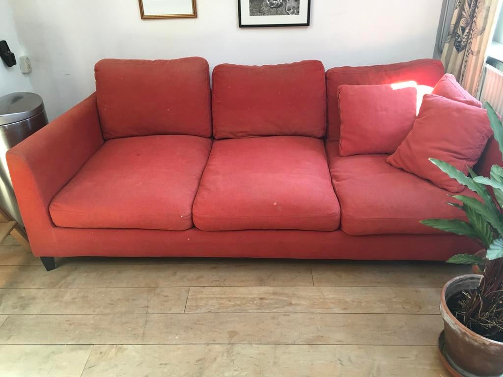 Comfortabele driezitsbank Meridiani gratis ophalen, Gebruikt, Driepersoons, 75 tot 100 cm, Ophalen of Verzenden